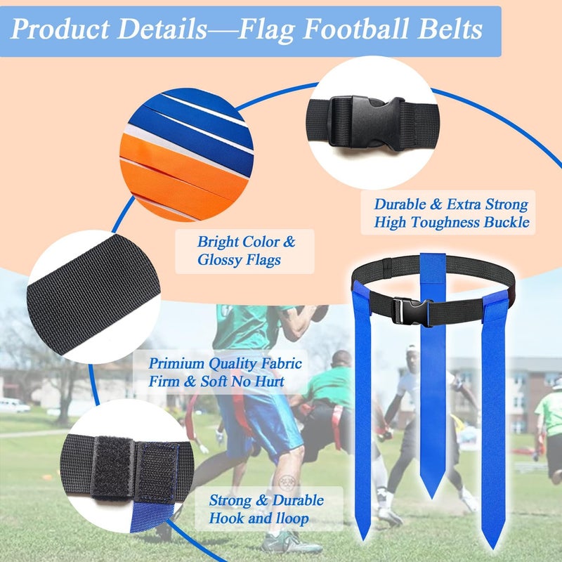 Niantime Flag Football Belts, 6/14 Players Game Kit with flags for Youth and Adults Indoor & Outdoor Training Equipment - Image 4